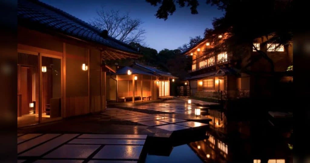Elegant interior of HOSHINOYA Kyoto with traditional Japanese design and serene atmosphere