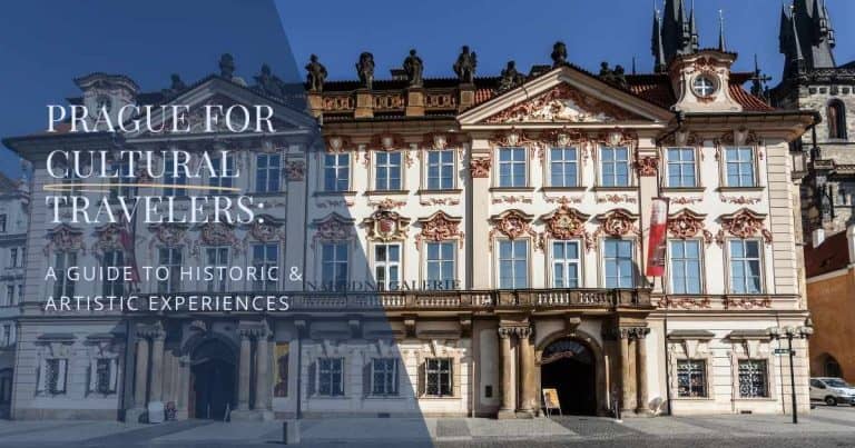 Front exterior of the Prague National Gallery for cultural travel